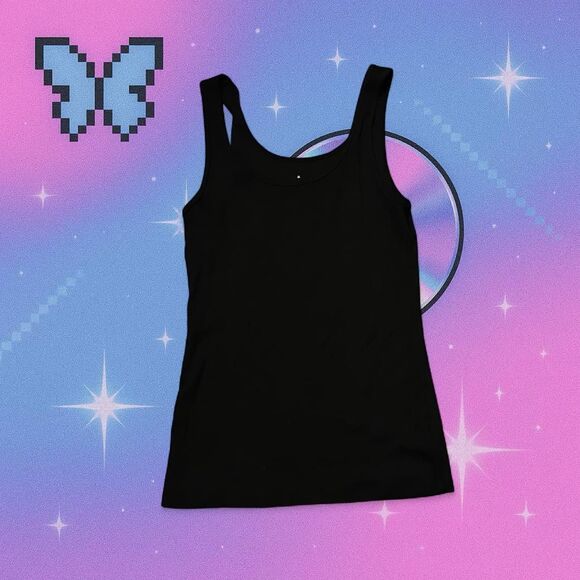 black ribbed basic tank top - Picture 1 of 3